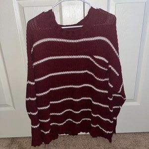 XL American Eagle Red & White Striped Sweater